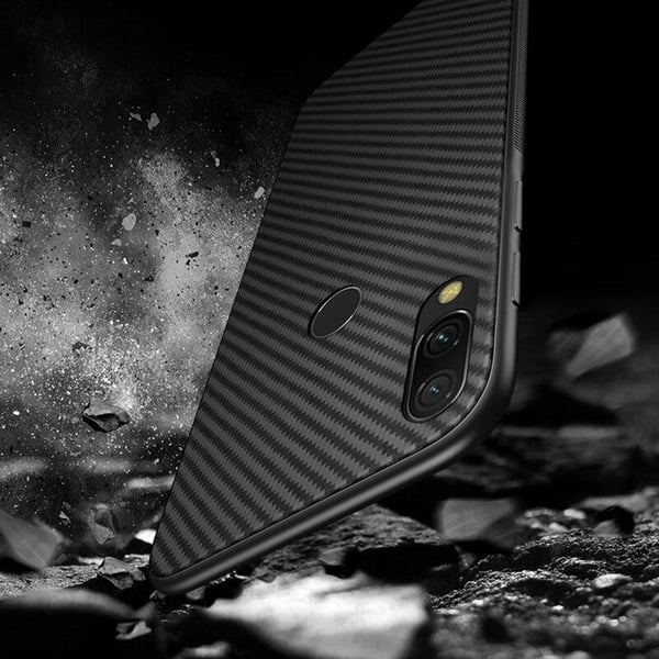 Carbon Fiber TPU-skal Xiaomi Redmi Note 7 - Svart