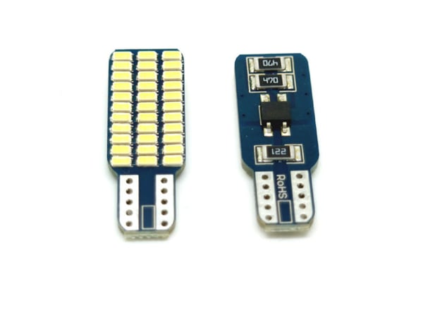 T10 w5w 6000k LED-lamput, Canbus 33 kpl 3014SMD-sirulla, 2-pack.