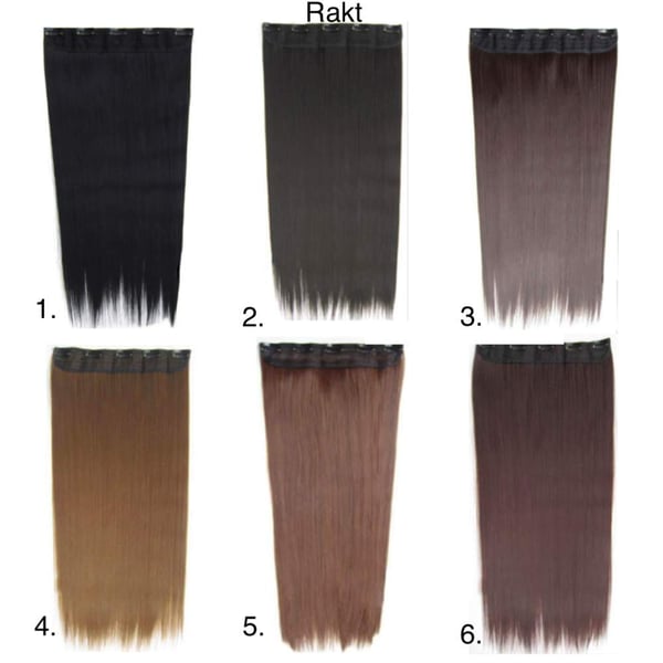 Clip-on / Hair extensions krøllete & rett 70cm - Flere farger