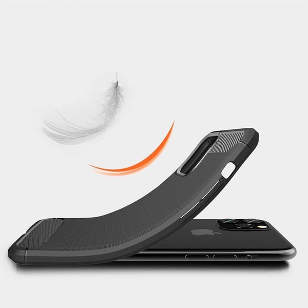 iPhone 11 PRO MAX - Fleksibelt Carbon Blødt TPU Cover - Sort