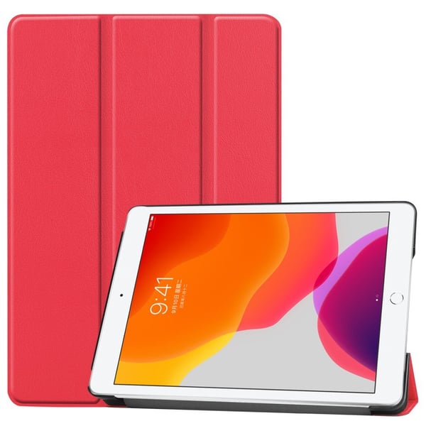 Apple iPad 10.2 2021/2020/2019 Slim Fit Trifoldbart Deksel - Rød