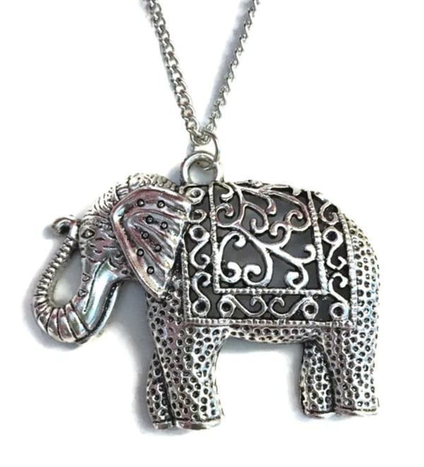 Halsband Elefant Djur LÅNG kedja Elephant Indisk Stil Rostfri Kedja