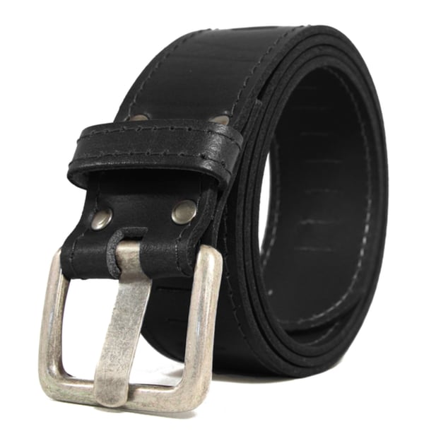Svart 40mm jeansbälte i kalvskinn