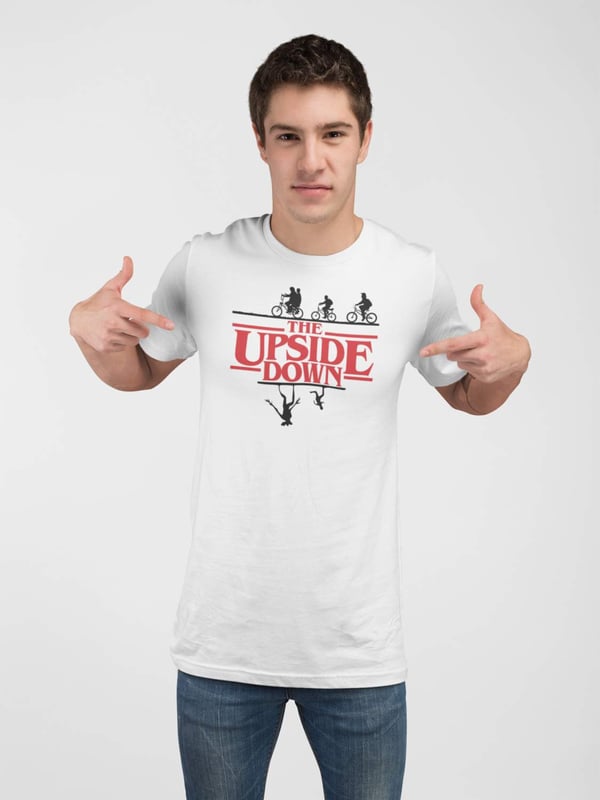 Stranger things vit t-shirt - The upside down