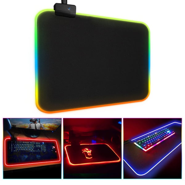 Gaming Musemåtte med LED-lys - 30x25cm – RGB