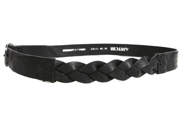 Svart 30mm damskärp i kalvläder