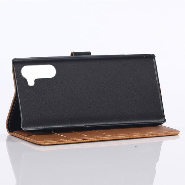 Crazy Horse Pung Etui til Samsung Galaxy Note 10 - Brun