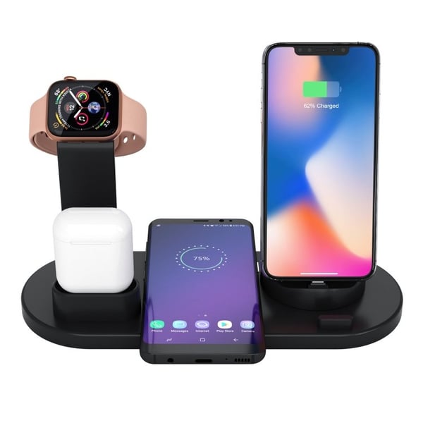 Ladestation til Mobil, Apple Watch & AirPods – Induktion - Svart