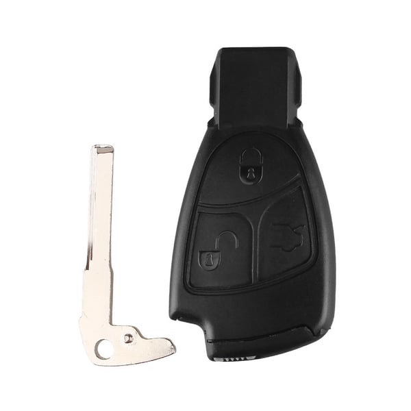 3-knapps nøkkelskall + batteriholder til Mercedes Benz