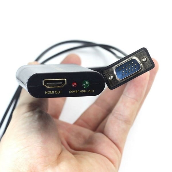 VGA til HDMI-konverterer med USB og 3.5 mm