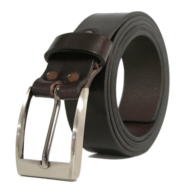 Brunt 30mm jeansbälte i kalvskinn