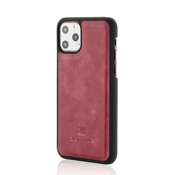 DG.MING iPhone 11 Pro Split Läder Plånboksfodral - VinRöd