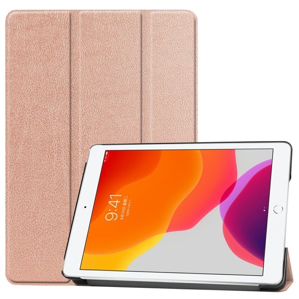 Apple iPad 10.2 2021/2020/2019 Trifoldbart Slim Fit Deksel - Rosa Gull