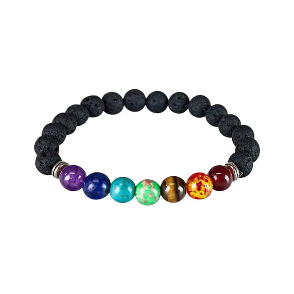 Chakra-rannekoru hopeanvärisillä yksityiskohdilla