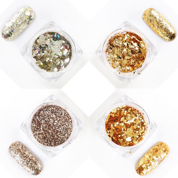 8 stk negleglitter glitter, Negledekorasjoner