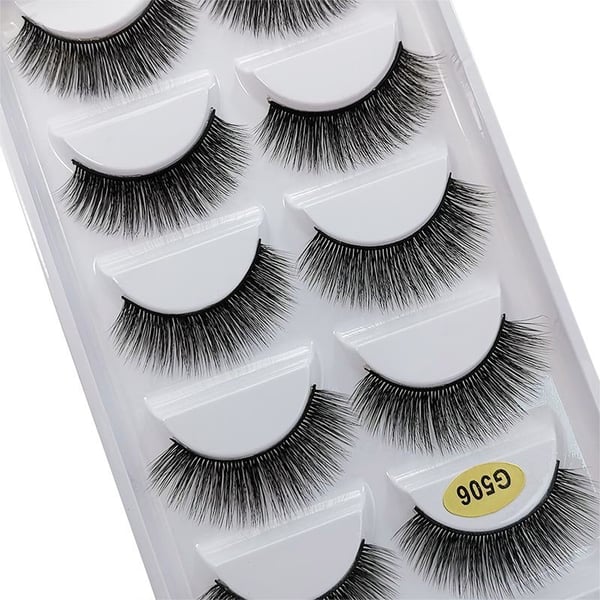 5 par falske øjenvipper - 3D faux mink - G506