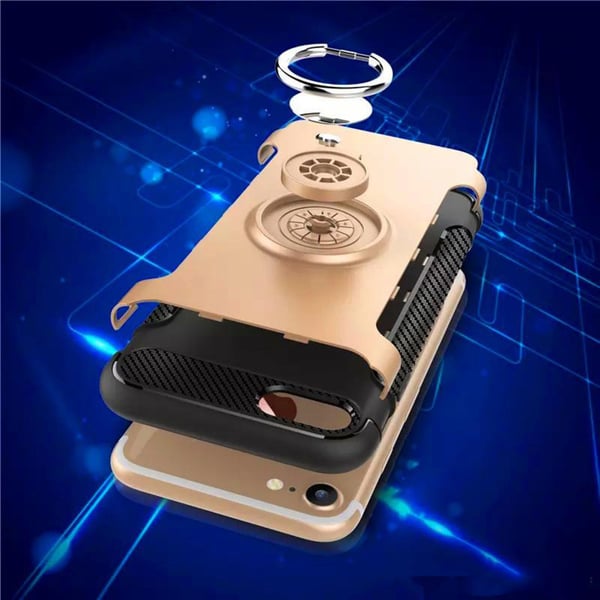 Iphone 6 + / 6S + hybridi panssarikuoren magneettikotelo musta