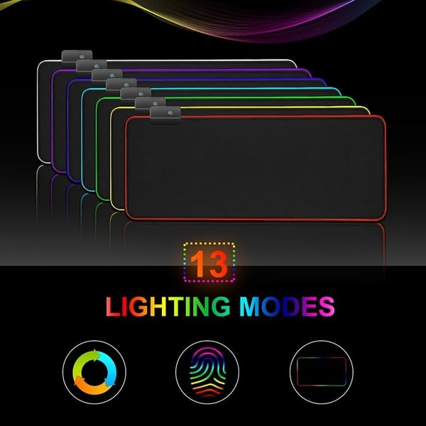 Gaming Musemåtte med LED-lys - 30x25cm – RGB