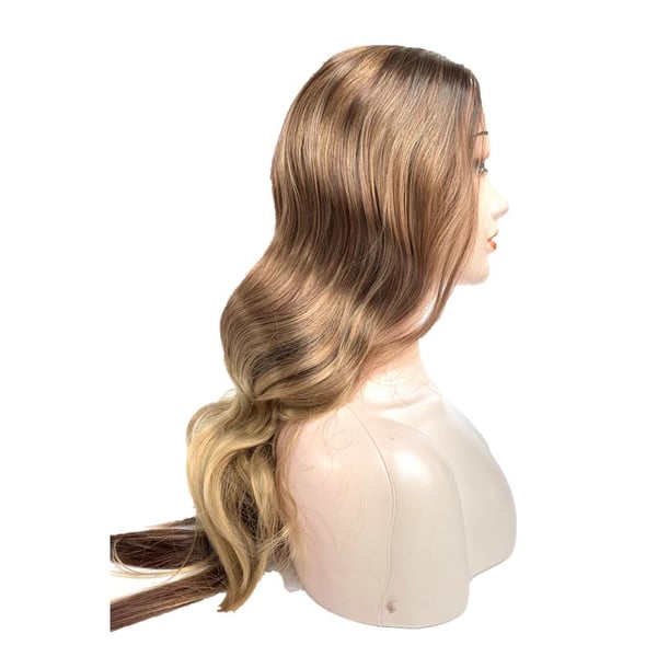 Parykk Blond/brun inkl. parykknett og hårforlengelseskam