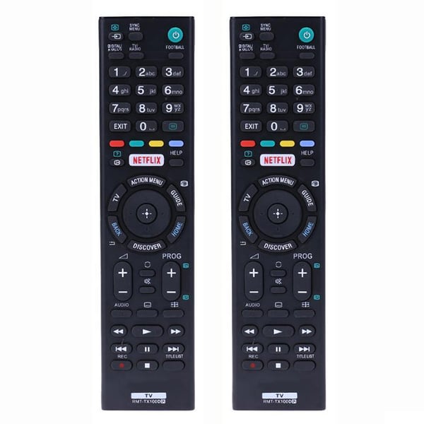 2x Universal RMT-TX100D fjernkontroll for Sony HDTV LED