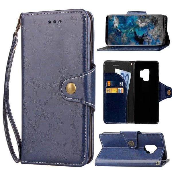 Samsung Galaxy S9 - Retro Oil Cover Mobilpung - Blå Samsung Galaxy S9 - Retro Oil Cover Mobilpung - Blå