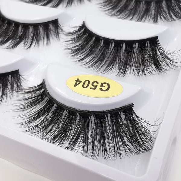5 par falske øyevipper - 3D faux mink - G504