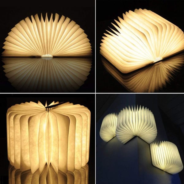 Kirja LED-lamppu / Book Lamp - (Puu)
