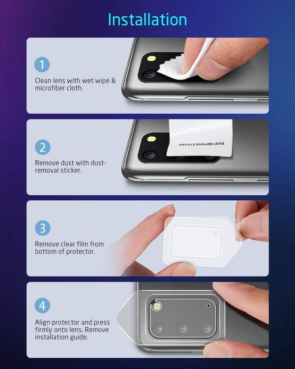 3-pack C4U® kameralinsedæksel i hærdet glas til Galaxy S20