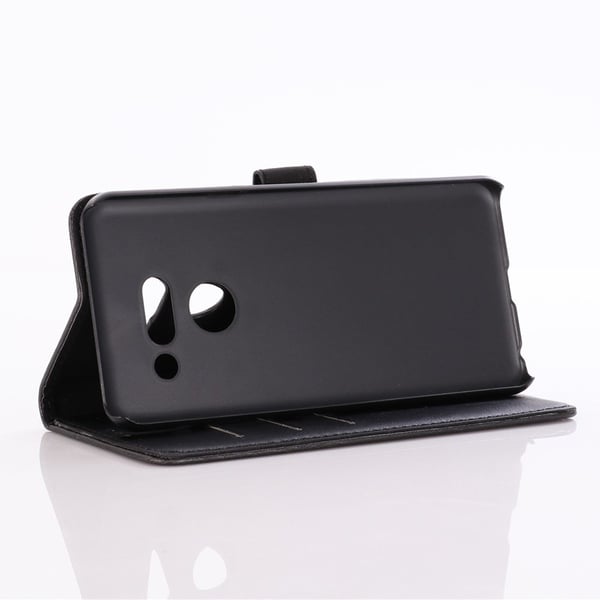 Crazy Horse Texture Retro Flip Taske til LG G8 ThinQ - Sort
