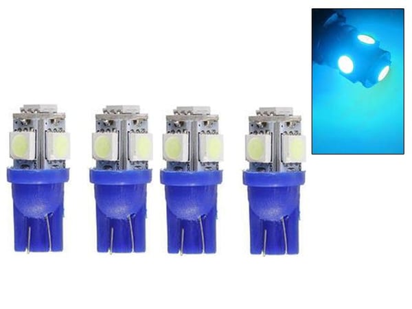 T10 w5w jäänsiniset LED-polttimot, joissa 5 kpl 5050SMD-sirua, 12V DC, 4 kpl pakkaus. T10 w5w jäänsiniset LED-polttimot, joissa 5 kpl 5050SMD-sirua, 12V DC, 4 kpl pakkaus.