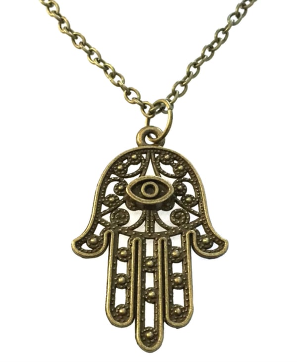 Halsband Hamsa Fatimas Hand Judisk Muslimsk Symbol