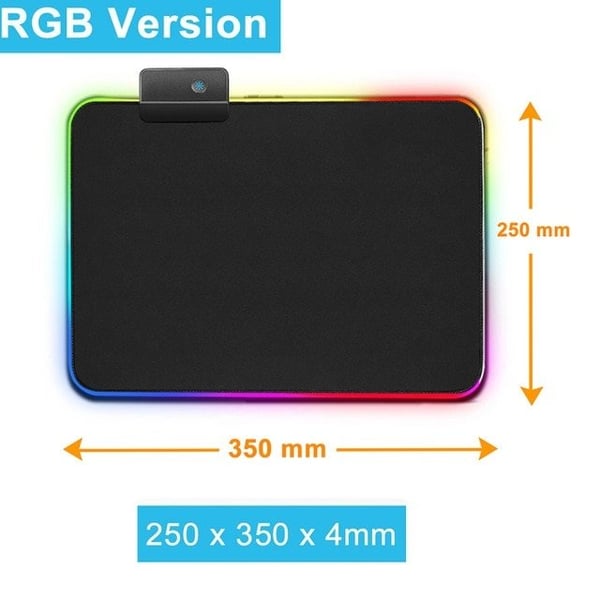 Gaming Musemåtte med LED-lys - 30x25cm – RGB