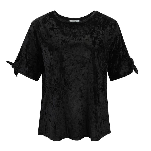 Damtopp ,Velour, Svart