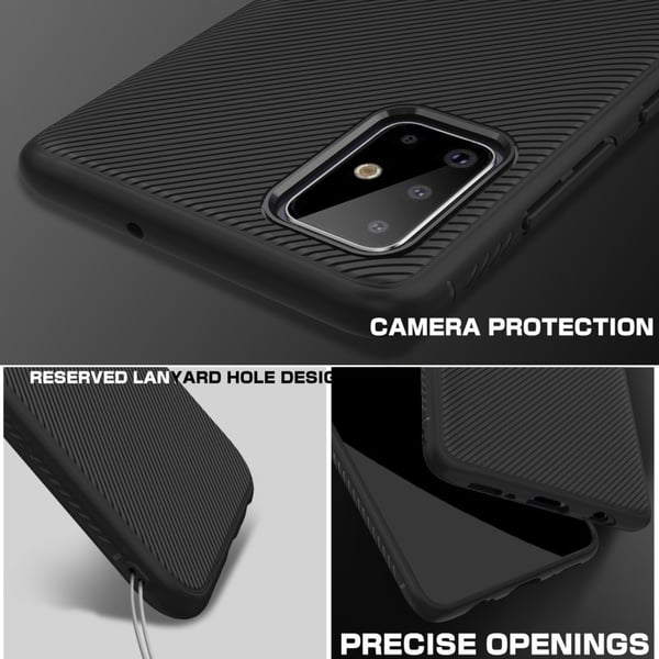 Jazz Twill Texture TPU Cover til Samsung Galaxy A71 - Sort