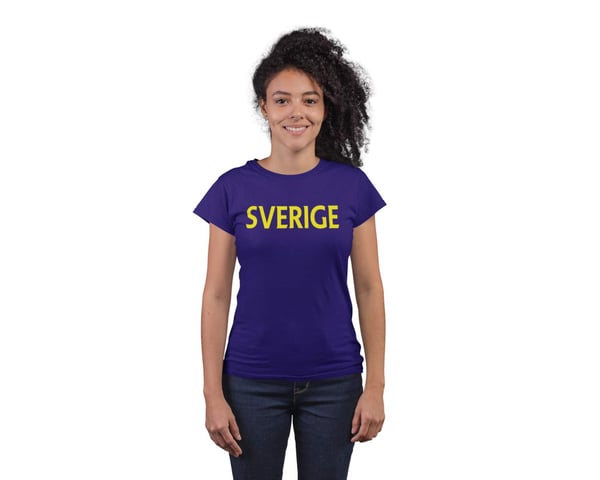 Sverige dam t-shirt i navy