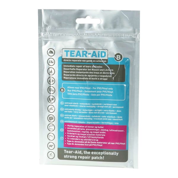 TEAR-AID TYPE B för PVC/Vinyl, transparent lagningslapp för vinyl TEAR-AID TYPE B för PVC/Vinyl, transparent lagningslapp för vinyl