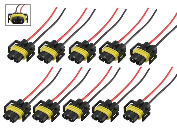 H8 H11  xenon / led / halogen kontakter sockel fattning 10-pack