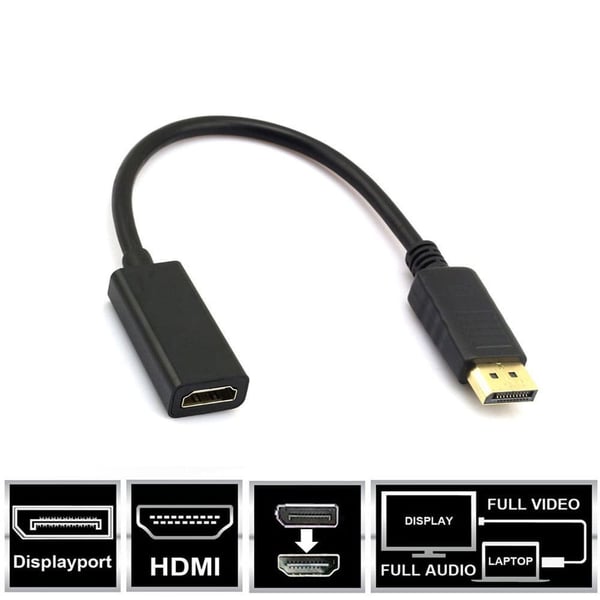 DisplayPort til HDMI - Adapter - Sort