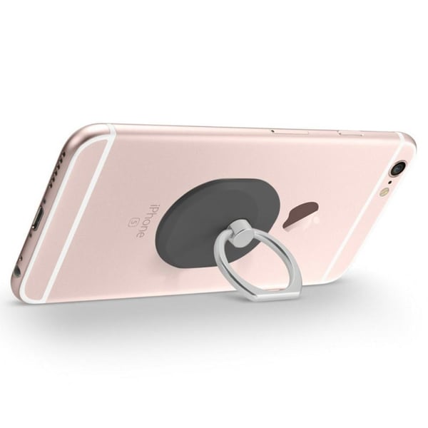Ovalformet fingerringgreb kickstand beslag til iPhone Samsung osv.