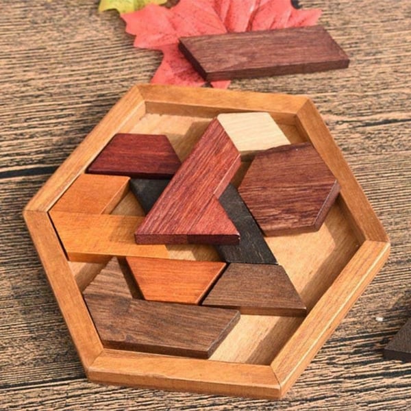 Geometrisk puslespill av tre