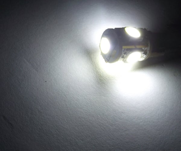 T10 w5w LED-lampor med 5st 5050SMD 6000k chip, 12v DC, 10-pack.