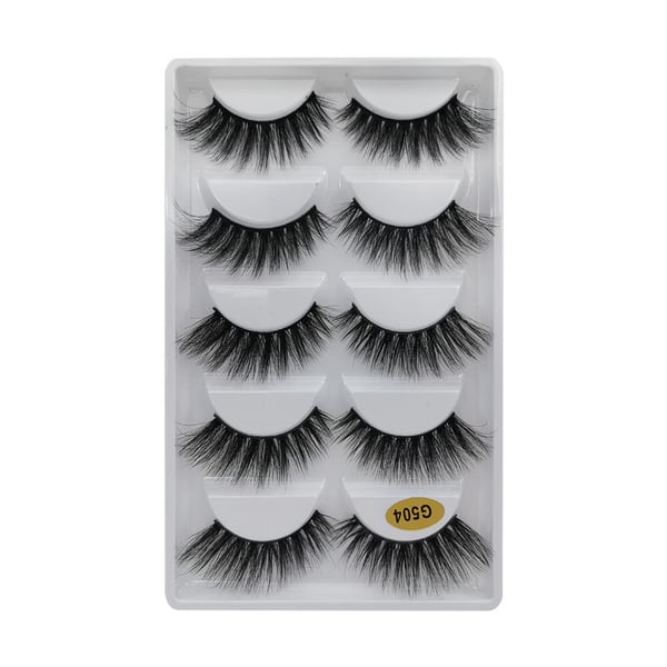 5 par falske øyevipper - 3D faux mink - G504
