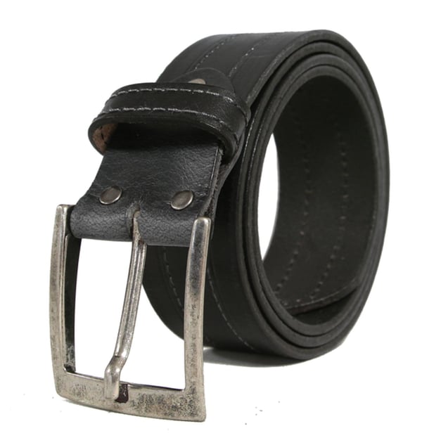Svart 40mm jeansbälte i kalvläder