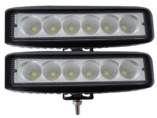 LED x 2, 18 W työvalo/peruutusvalo, 12-24 V mini LED -ramppi, Flood