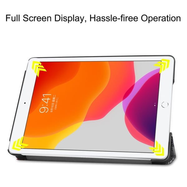 Apple iPad 10.2 Pattern PU Trifoldet Stand Tablet - etui - Kort