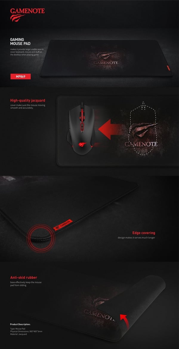 XXXL Havit GAMENOTE HV-MP869 90x 40x 0,3 cm