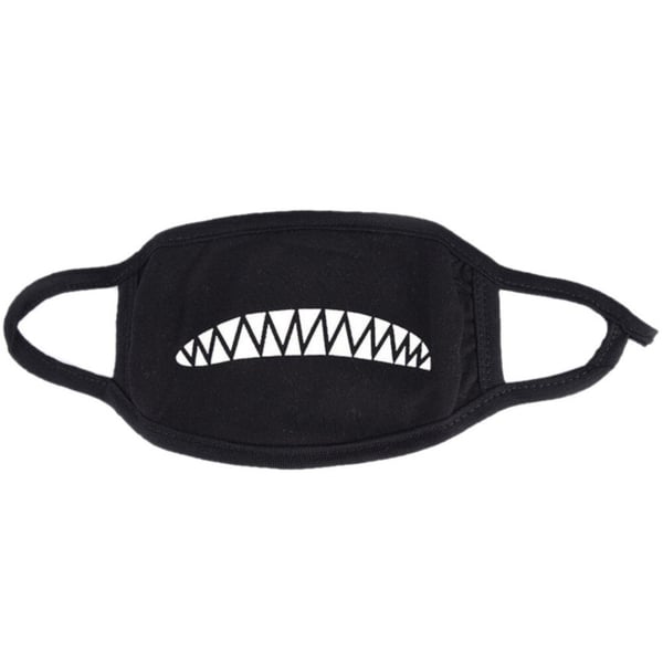 Ansigtsmaske - Sort - Hajtænder - Maskerade Ansigtsmaske - Sort - Hajtænder - Maskerade