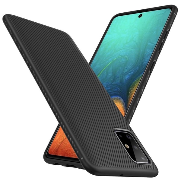 Jazz Twill Texture TPU Cover til Samsung Galaxy A71 - Sort