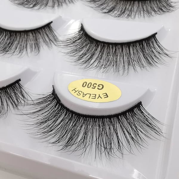 5 par falske øyevipper - 3D faux mink - G500
