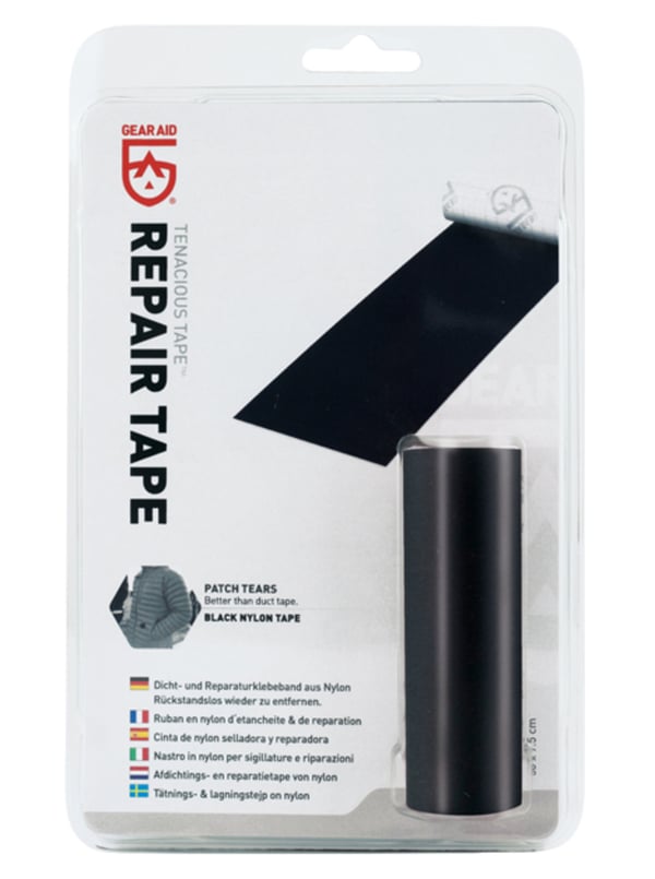 GEAR AID TENACIOUS TAPE BLACK, svart lagningslapp skalplagg, lagningslapp dun
